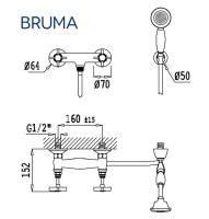 MEDIDAS BATERIA DUCHA IMPERIAL BRUMA